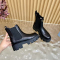 Prada Stride Brushed Leather Booties 'Black'