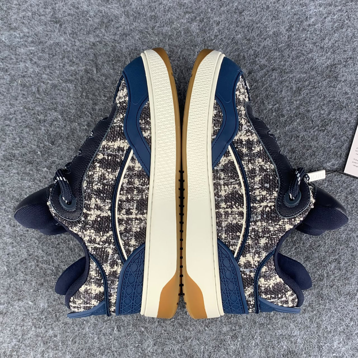 Dior B9S Skater Sneakers 'Dark Navy Tweed'