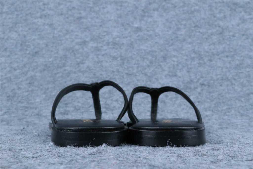 Chanel Lambskin CC Thong Sandals 'Black'